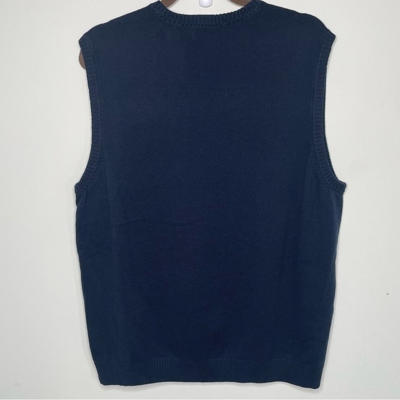 𝅺Chaps Navy Blue V-Neck Sweater Vest in Size Large - Picture 8 of 13